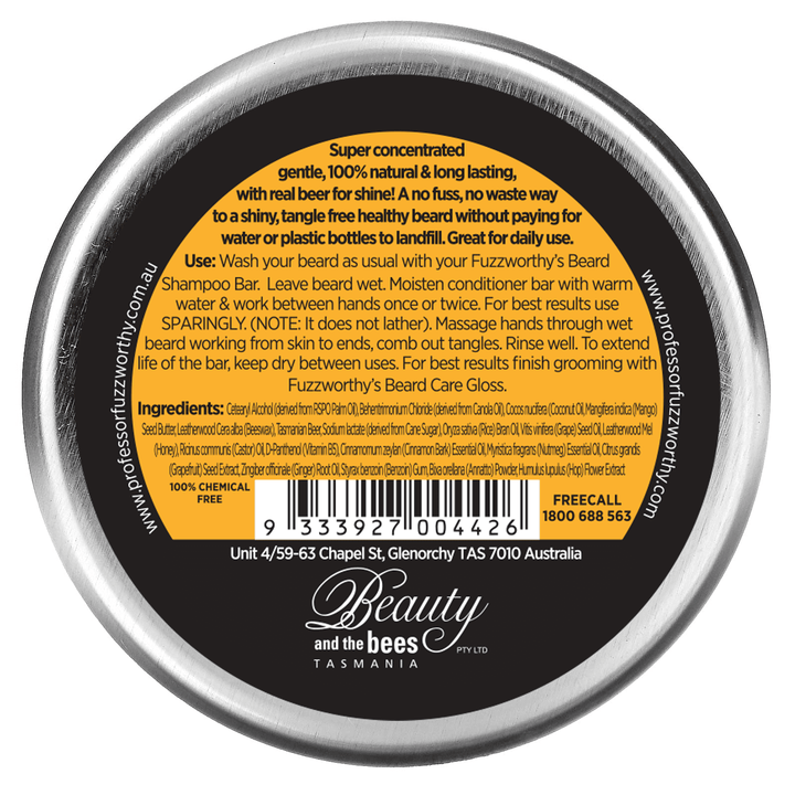 Beard & Hair Detangling Conditioner Bar Beard Care Professor Fuzzworthy 